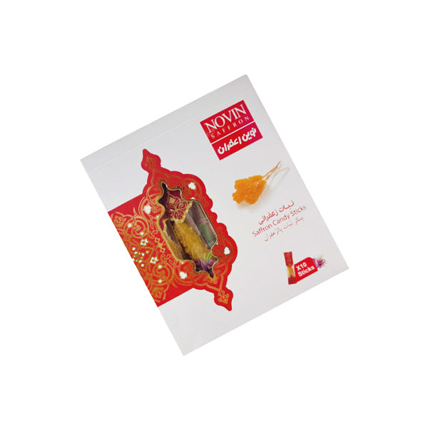 Saffron Rock Candy Sticks - Premium Persian Nabat (10 Sticks)