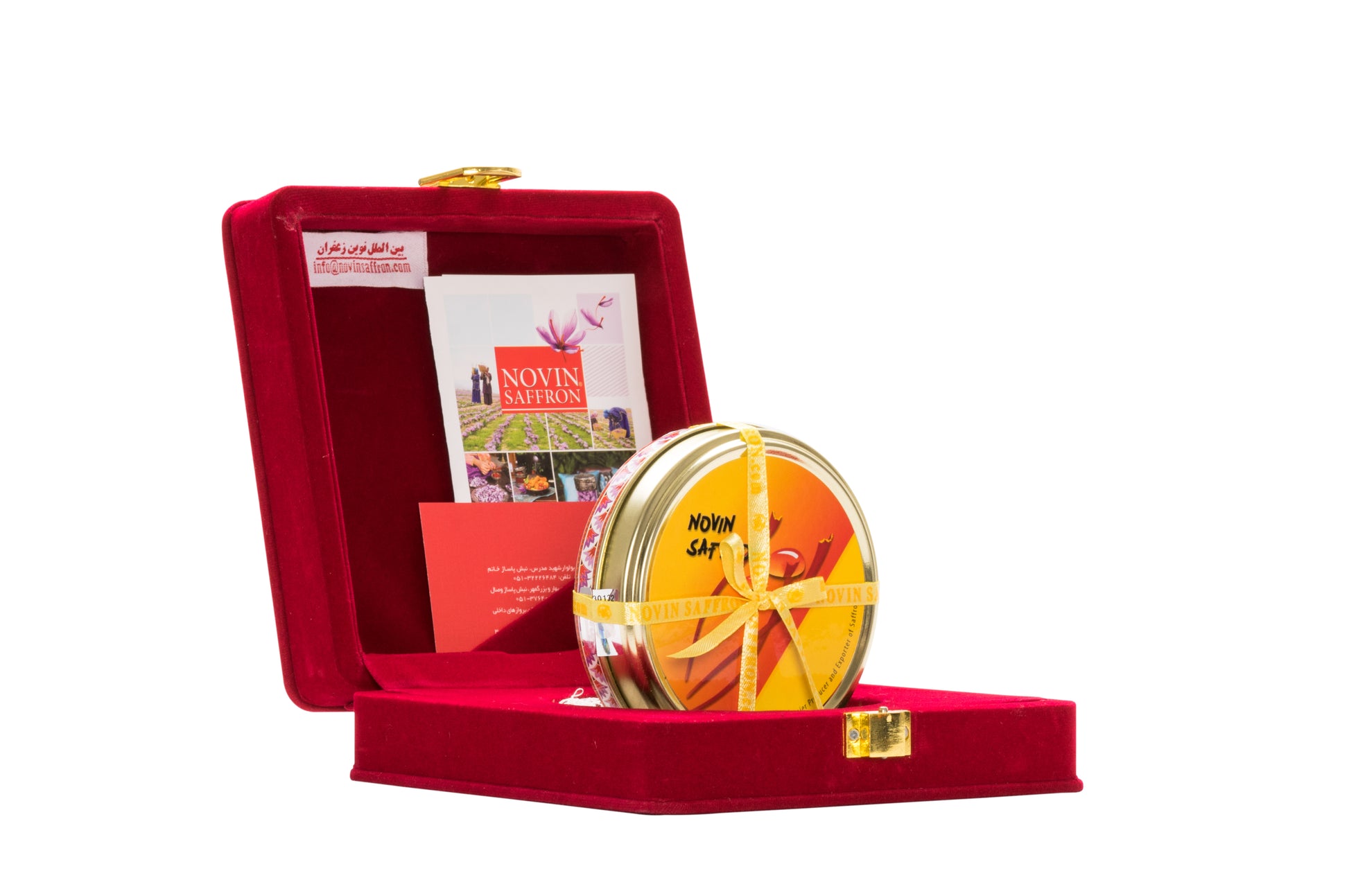 Novin Saffron Velvet Metal Series 20g – Luxury Saffron Gift Box Dubai